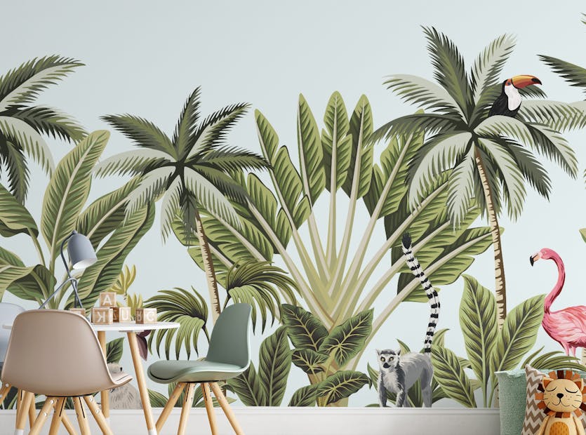 Peel and Stick Tropical Plants & Animals Wallpaper Mural