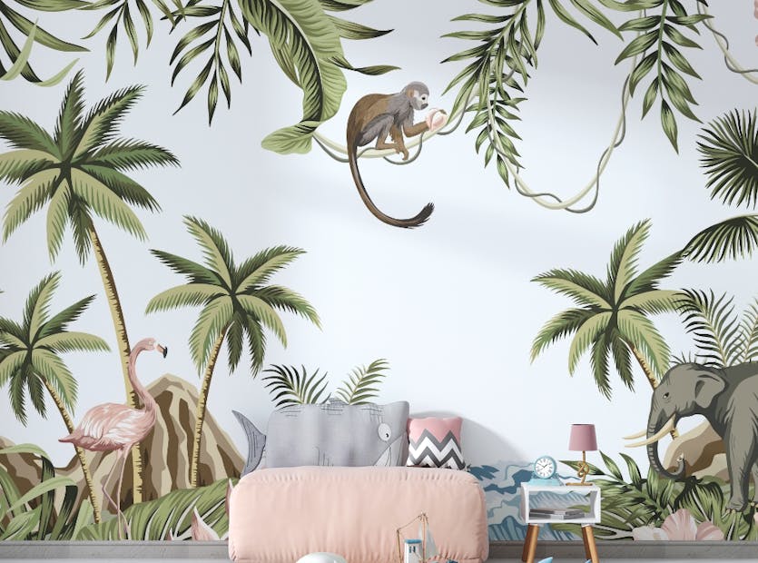 Peel and Stick Vintage Tropical Forest Wallpaper mural