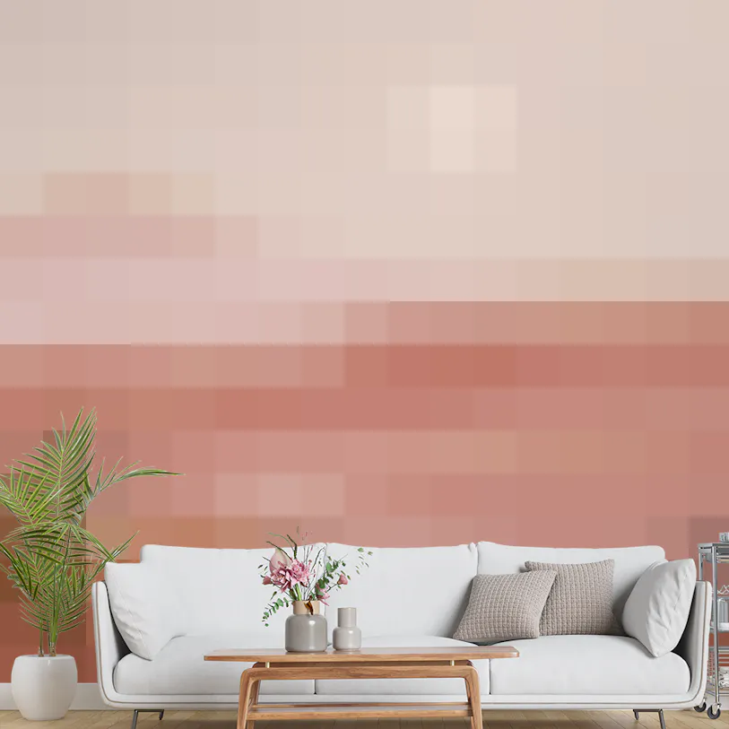 Designer Pink & Gold Mountain Wallpaper Murals for Walls
