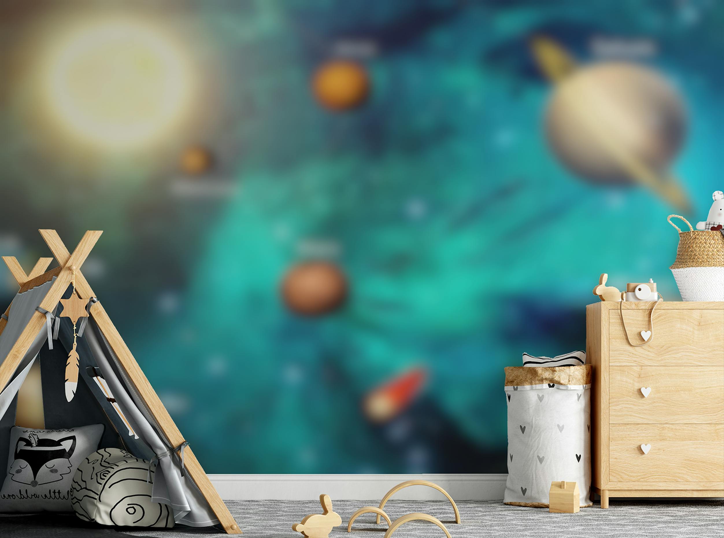 Peel and Stick Kids Solar System Planets Wallpaper Mural