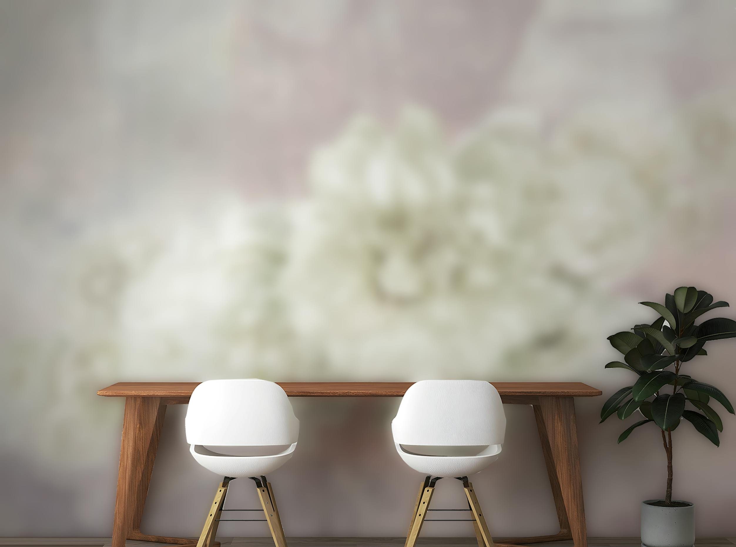 Peel and Stick White Peonies On Pink Wallpaper Mural