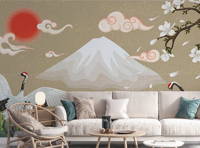 Peel and Stick Spring Time Mountainous Wallpaper Mural 