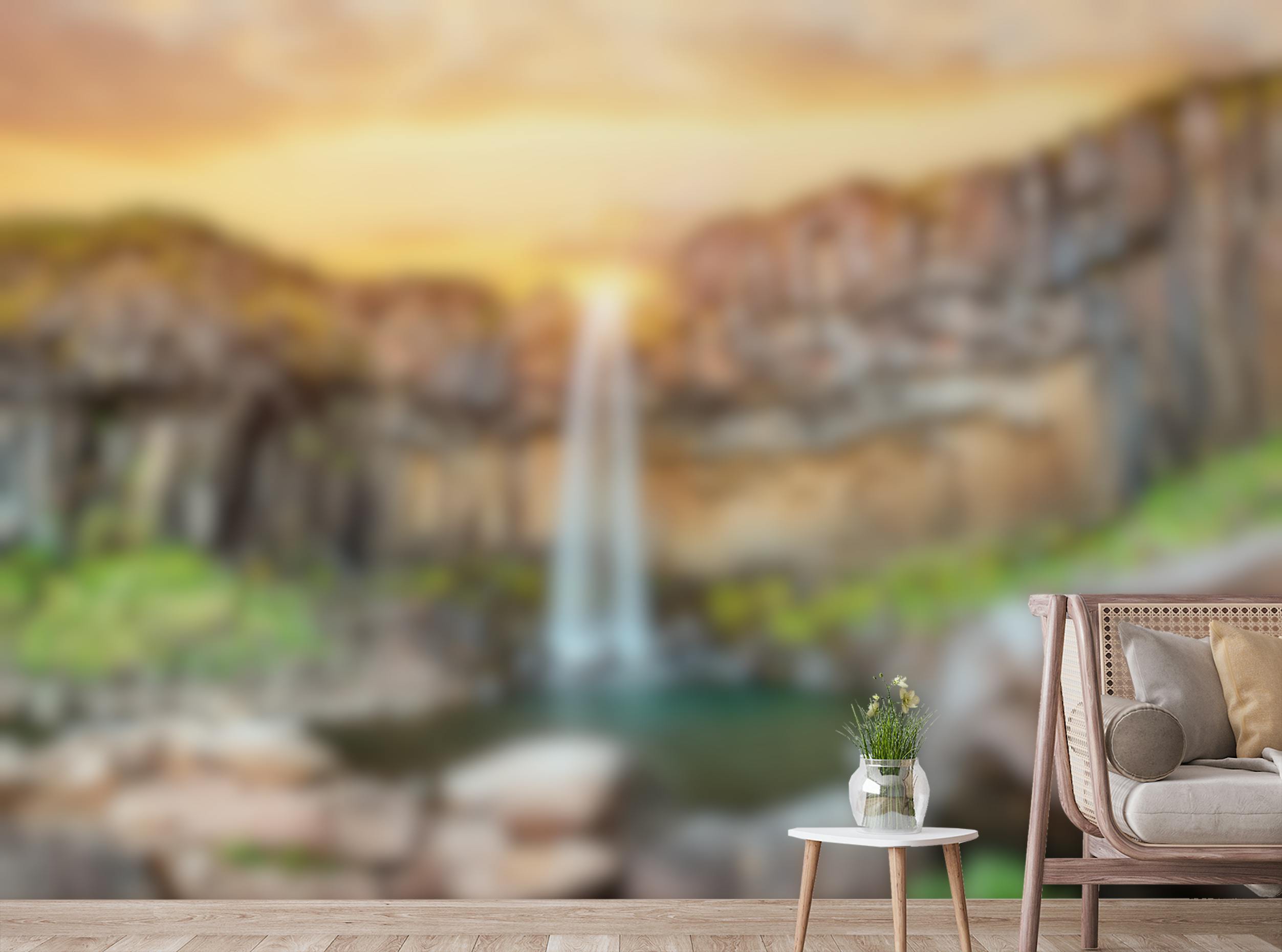 Peel and Stick Iceland Waterfall Wallpaper Mural
