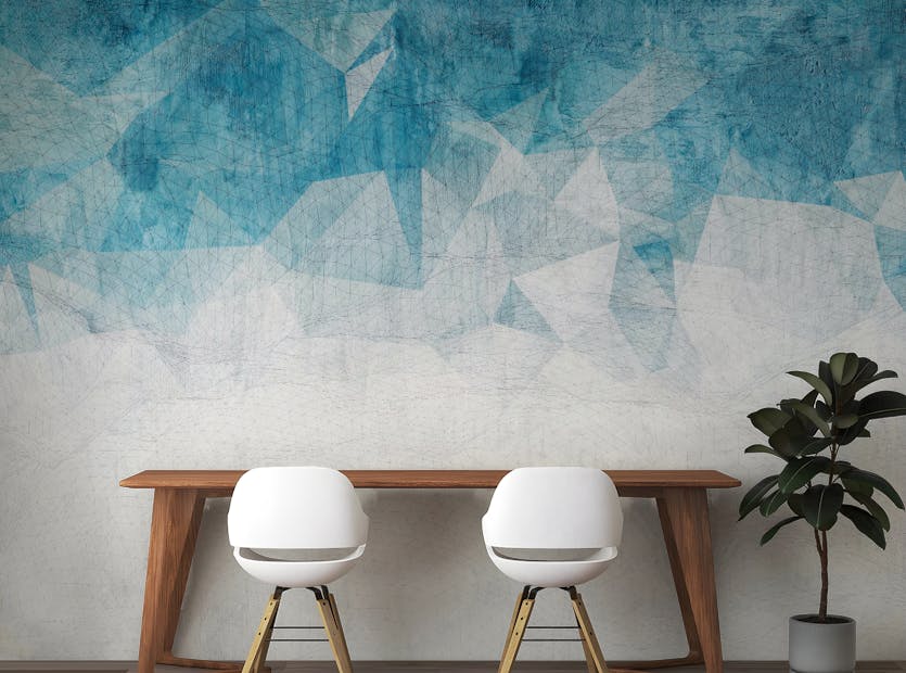 Peel and Stick Crumbled Blue Color Wallpaper Murals