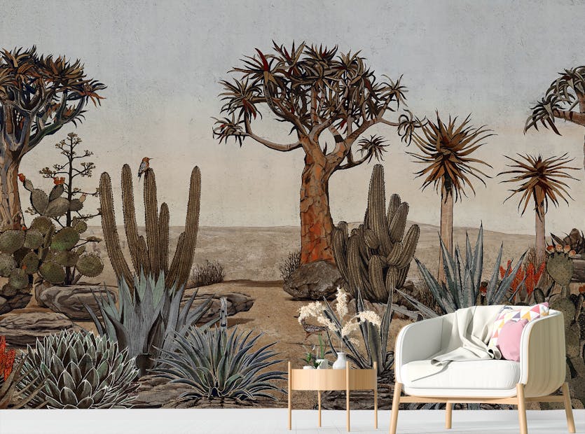 Peel and Stick Desert Cactus Floral Plants Wallpaper Murals 