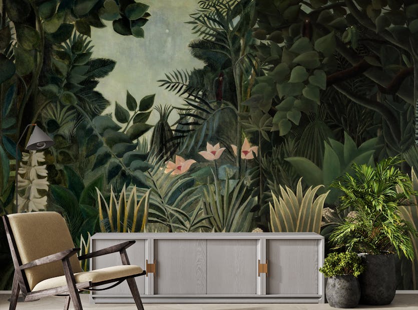 Peel and Stick Lush Green Tropical Forest Wallpaper Murals