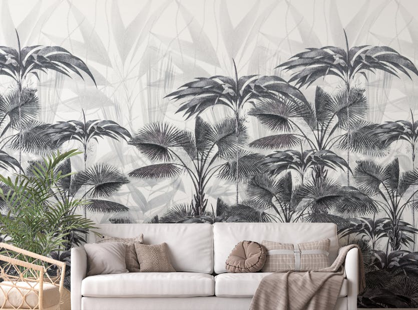 Peel and Stick Bushy Tranquil Palms Wallpaper Murals