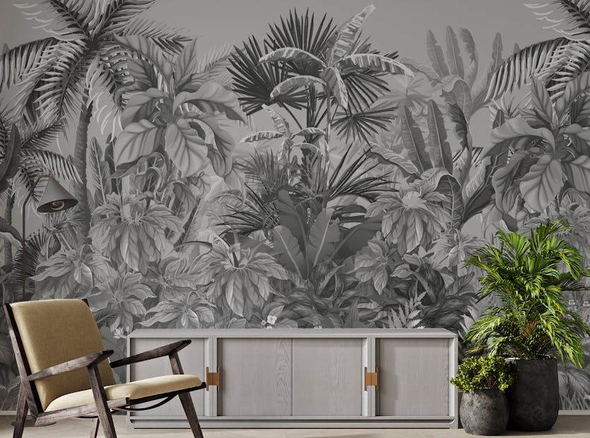 Peel and Stick Illustrated Plant Life Wallpaper Mural