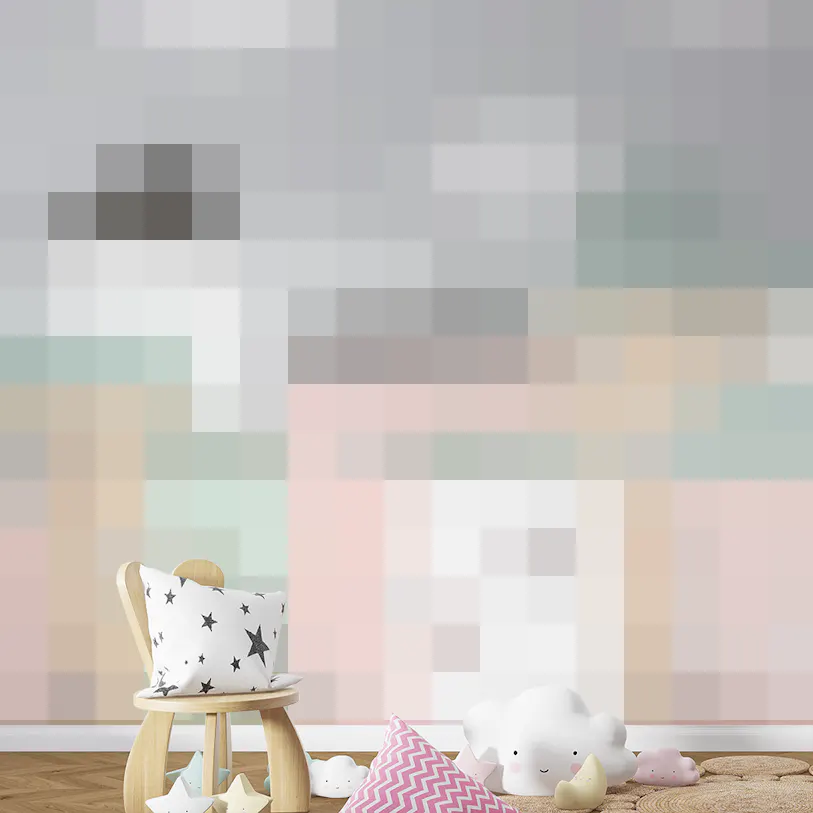 Pastel Houses Town Wallpaper Mural for Walls