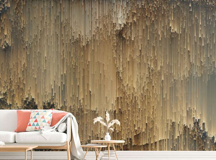Peel and Stick Gold Falling Light Pixels Wallpaper Murals