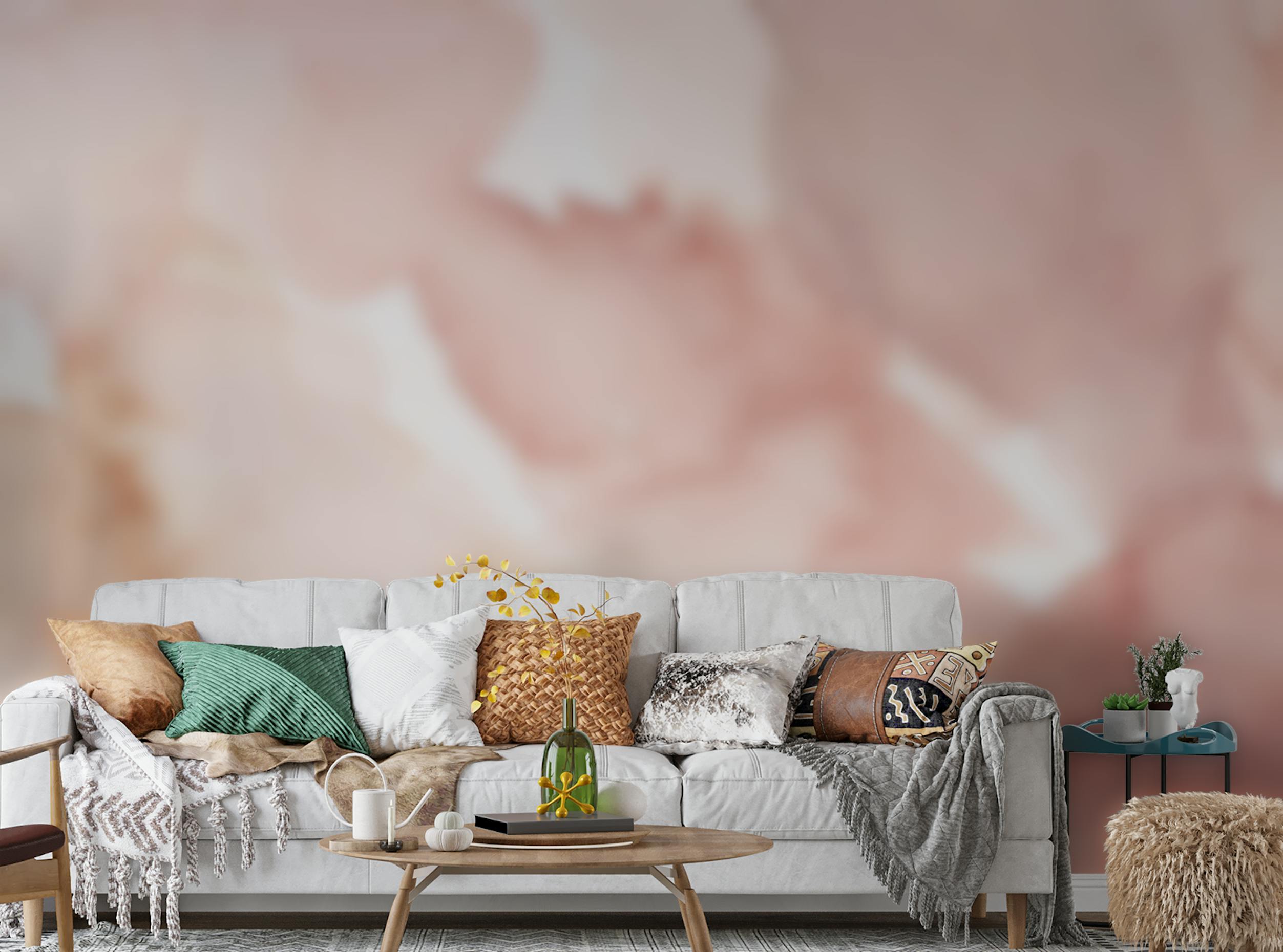 Peel and Stick Soft Pink Delicate Artistic Wallpaper