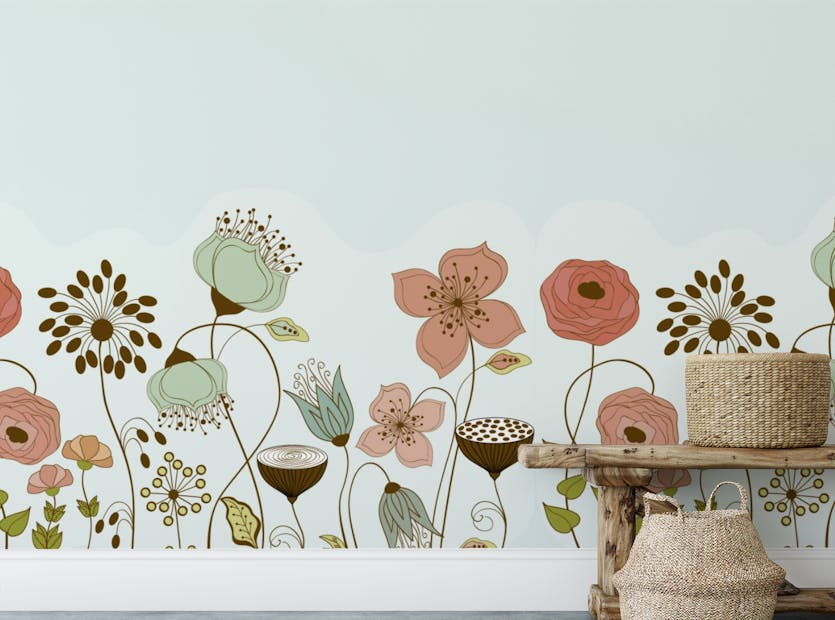 Peel and Stick Abstract Flower Wallpaper Mural