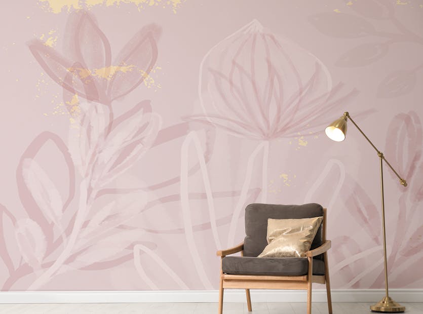 Peel and Stick Pink Blush Flowers Wallpaper Mural
