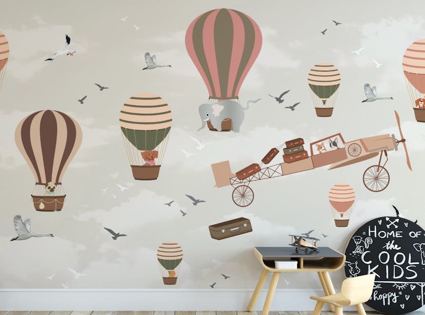 Peel and Stick Animals in the sky wallpaper Mural