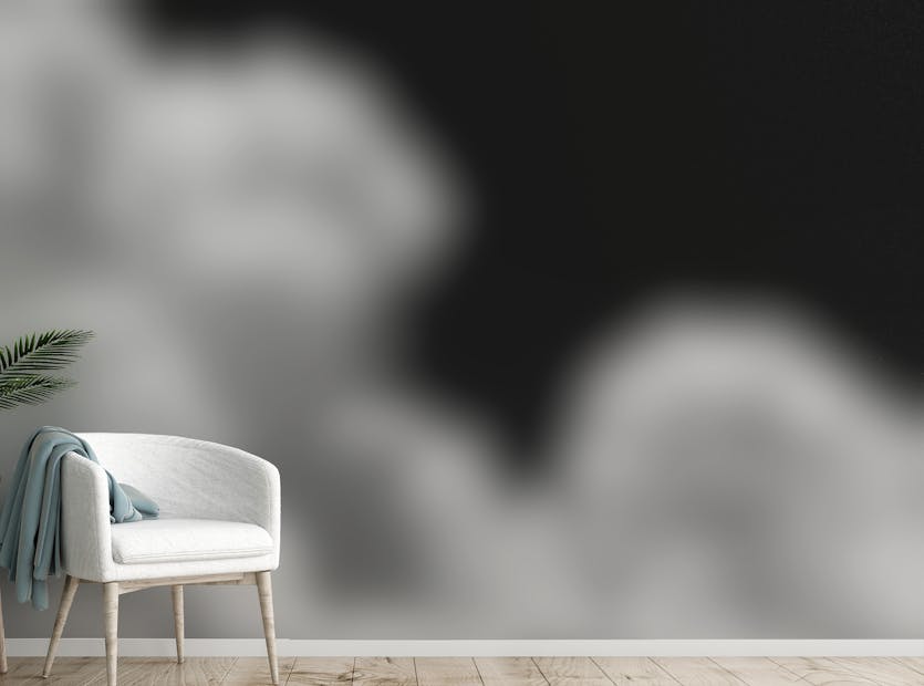 Peel and Stick Black and white Clouds Wallpaper Mural