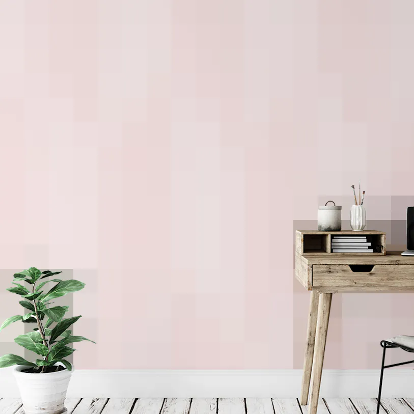 Chevron Pink and White Geometric Line Wallpaper Murals for Walls