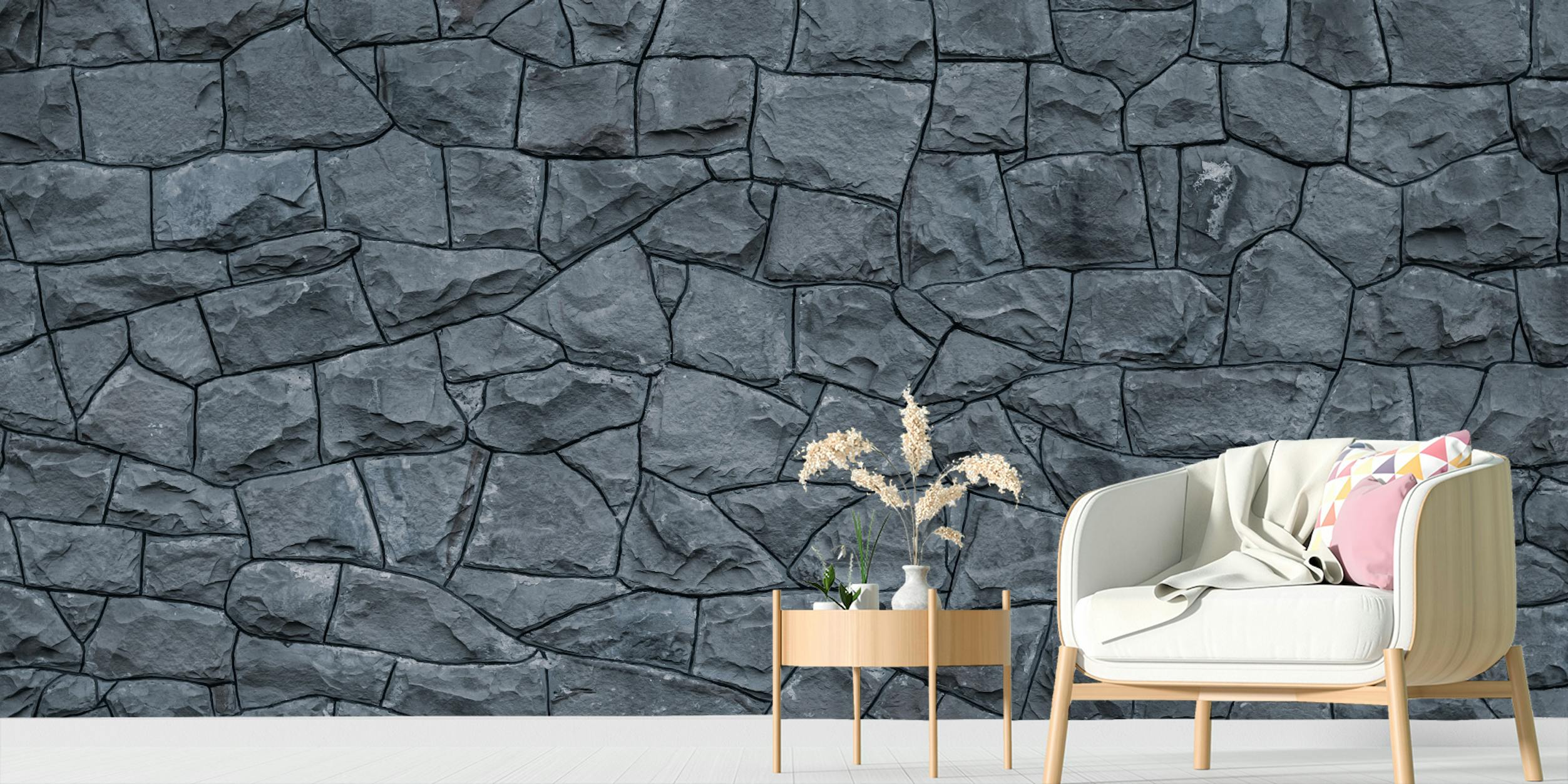 Premium Photo  Mosaic wall with clean black and grey brick stone