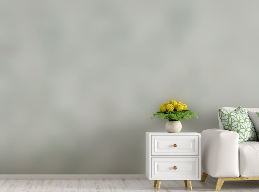 Peel and Stick Gray & Green Leaves Chinoiserie Wallpaper 