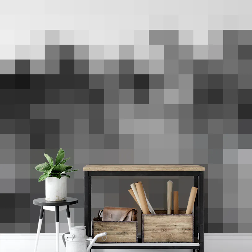 Black and White Rustic Design Wallpaper Mural for Walls