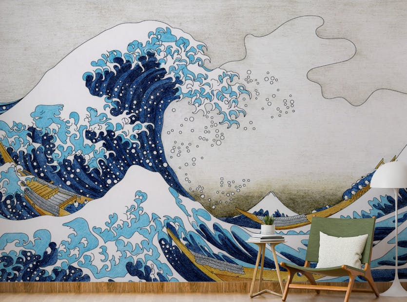 Peel and Stick The Great Wave Kanagawa Wallpaper Murals
