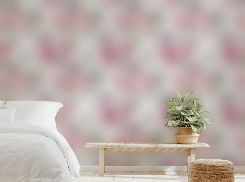 Peel and Stick Pink Watercolor Flower Repeat Pattern Wallpaper For Walls