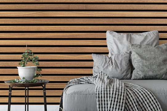 Wide Brown Horizontal Wood Planks Mural Wallpaper