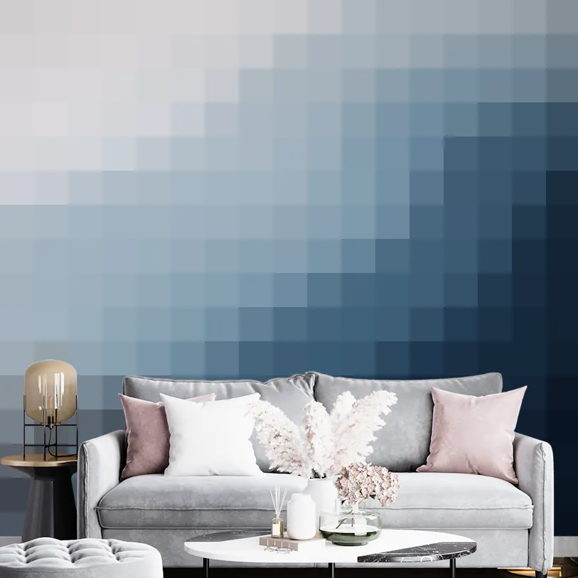 Fluid Blue Gradient Watercolor Wall Mural for Walls