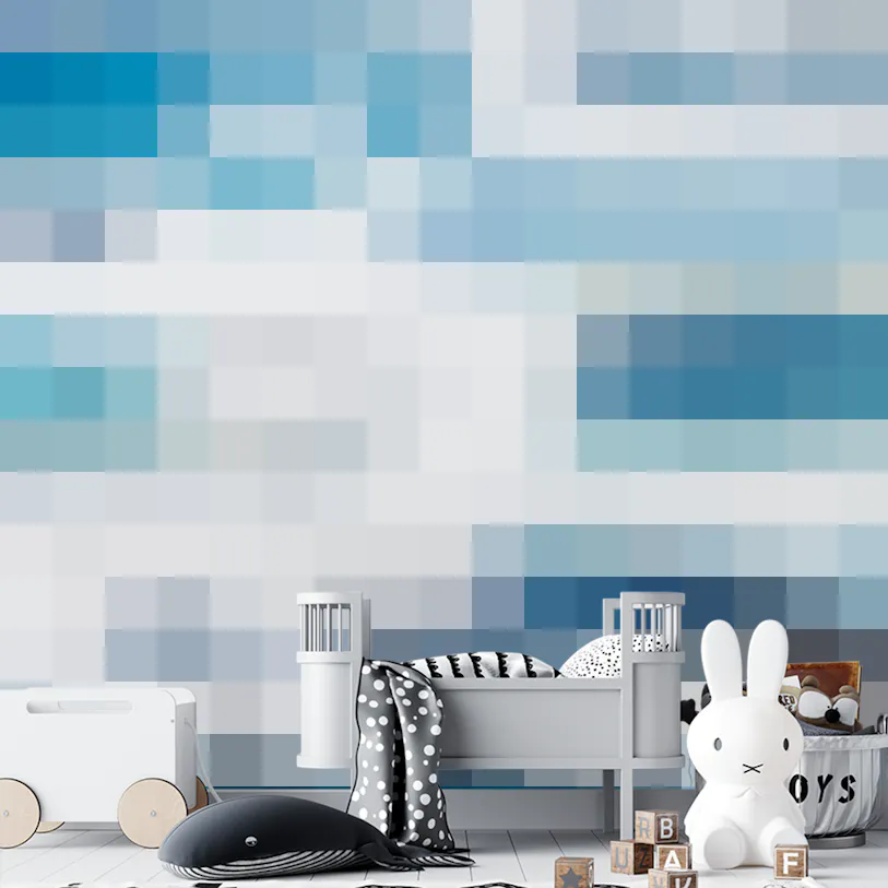Blue Watercolour Painted Wallpaper Mural for Walls