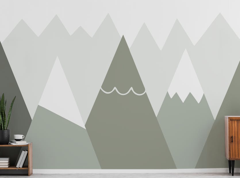 Peel and Stick Soft Colored Kids Room Mountain Design Wallpaper