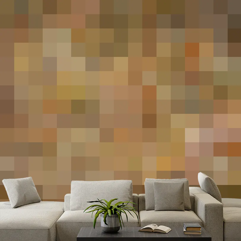 Yellow Brown Abstract Haeckel Wallpaper Murals for Walls