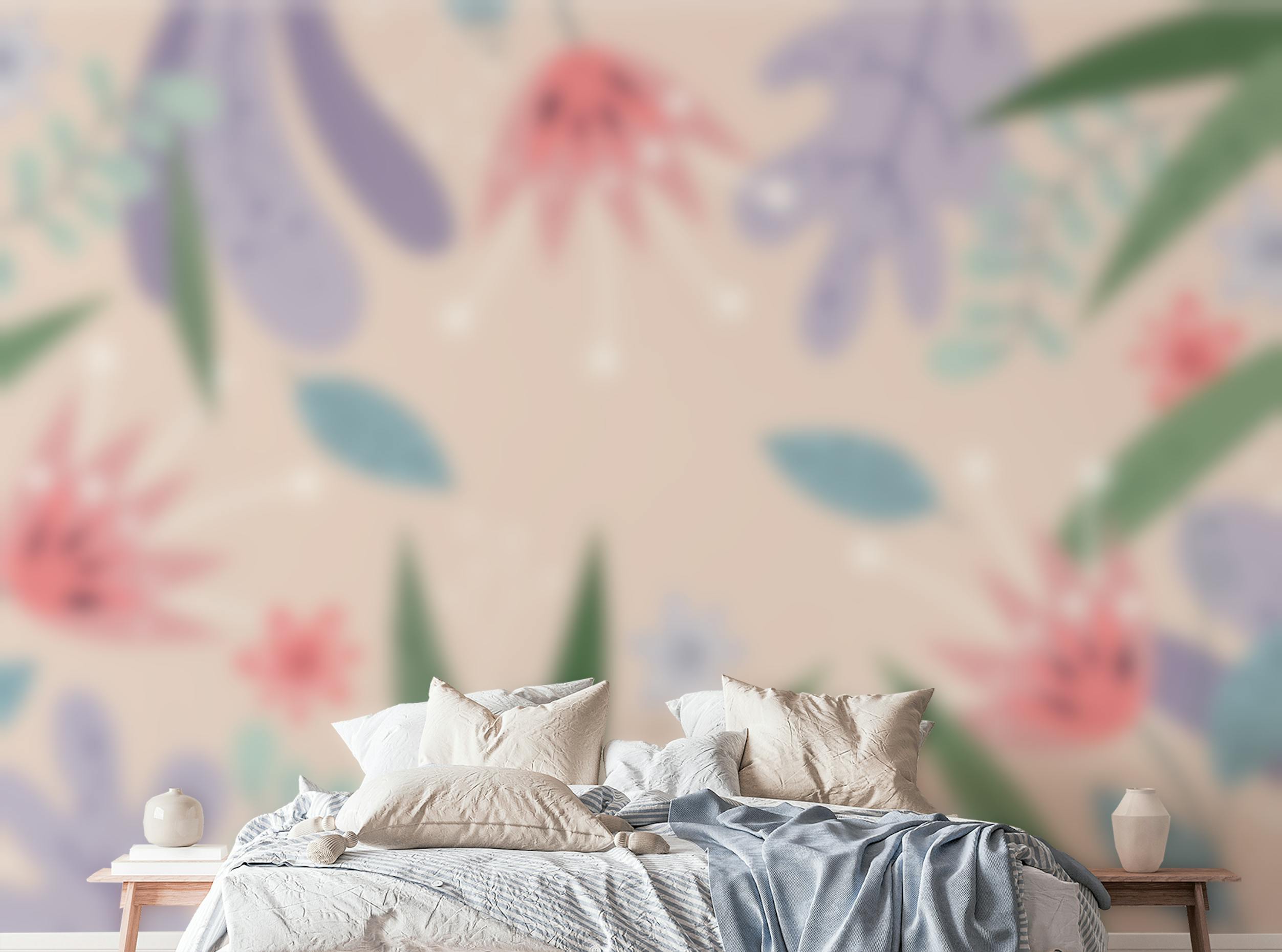 Peel and Stick Abstract Floral Wallpaper Mural