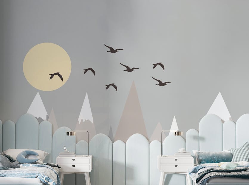 Peel and Stick Glorious Grey Mountains Wallpaper Mural