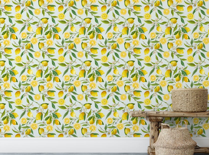 Peel and Stick Kitchen Lemon Design Wallpaper Mural
