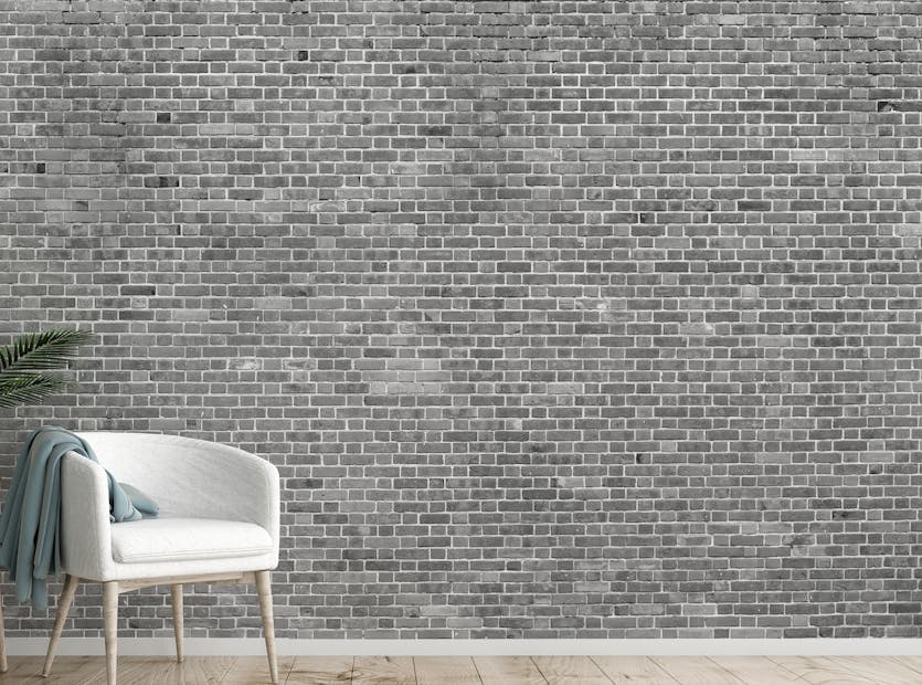 Peel and Stick Grey Brick wall Wallpaper Mural