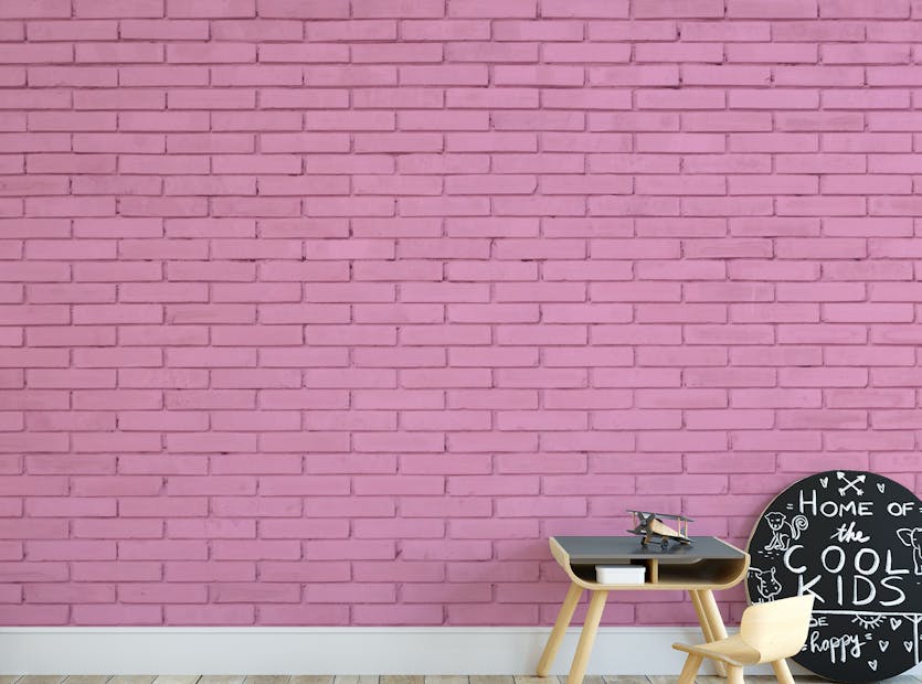 Peel and Stick Pink Brick Wallpaper Mural