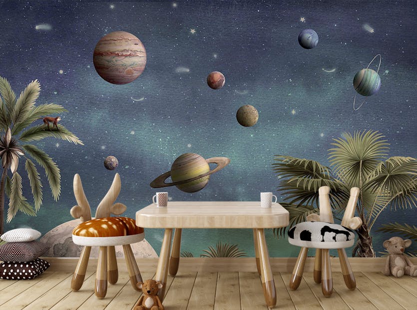 Peel and Stick Pretty Planets Wallpaper Wall Murals