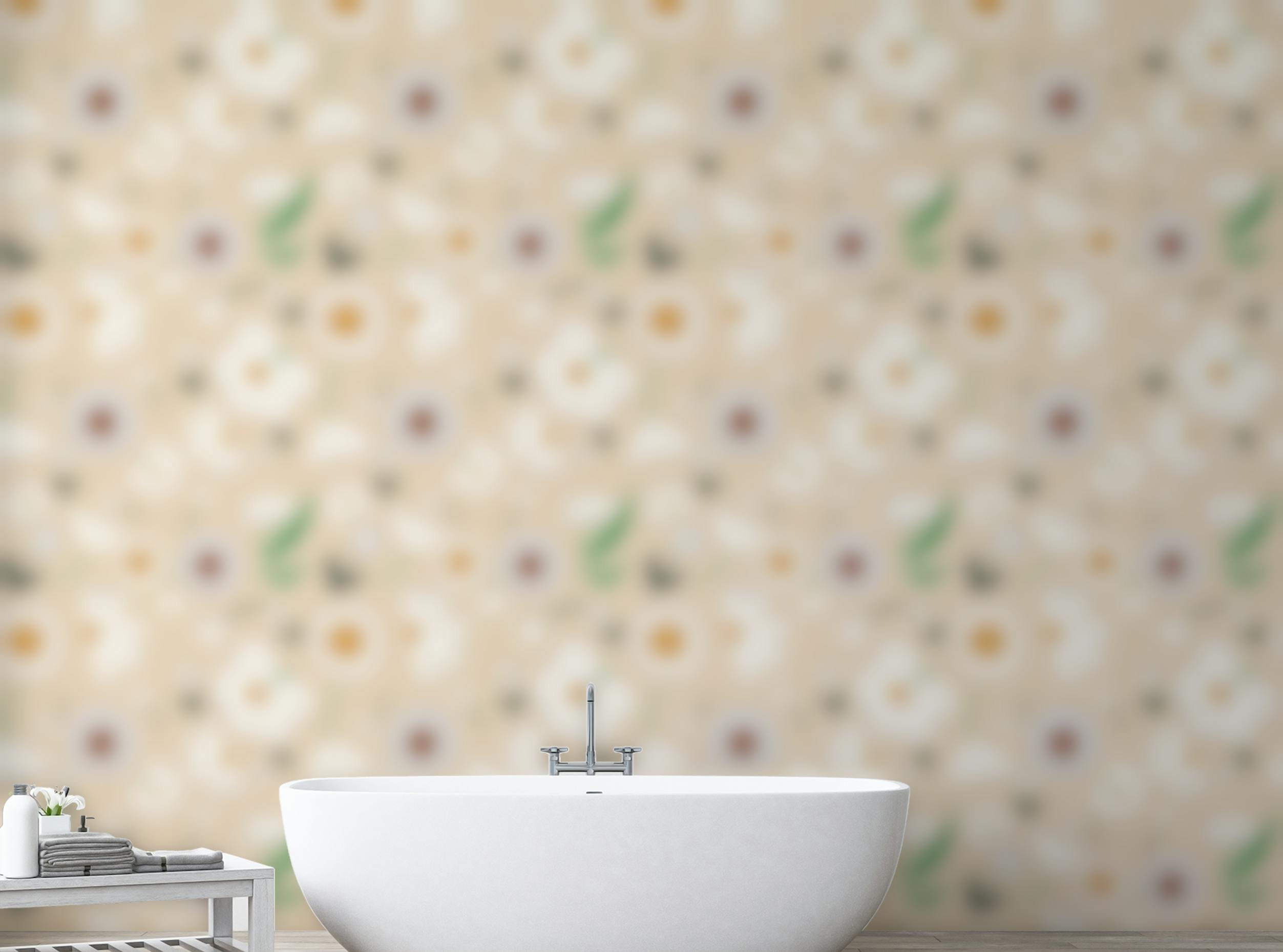 Peel and Stick Marigold and Dandelion Pearl Wallpaper