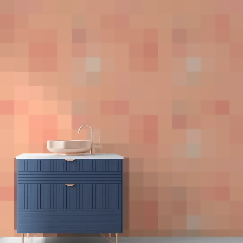 Peach Fuzz Tile Pattern Wallpaper for Walls