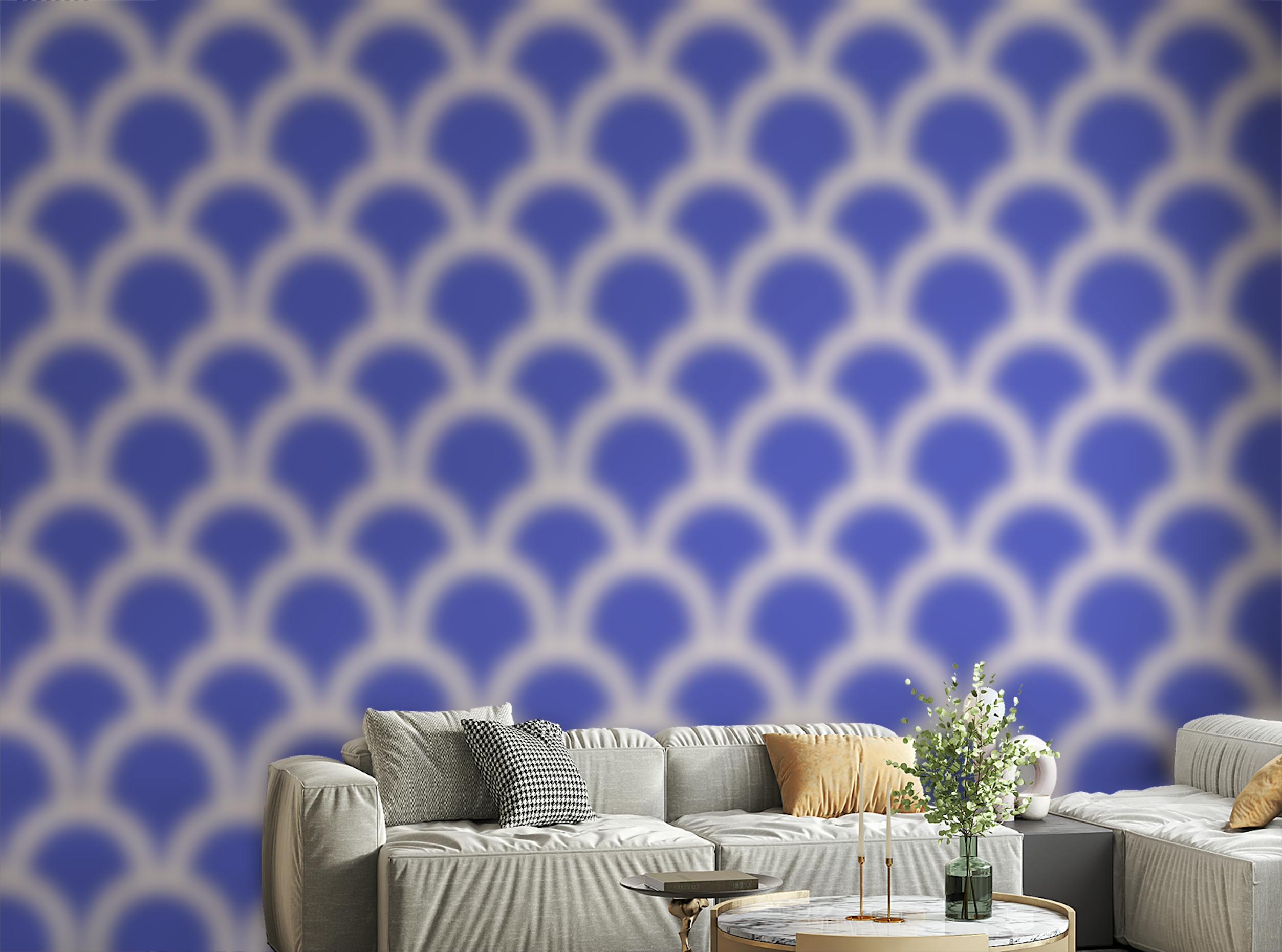 Peel and Stick Scallop Purple Color Wallpaper For Walls