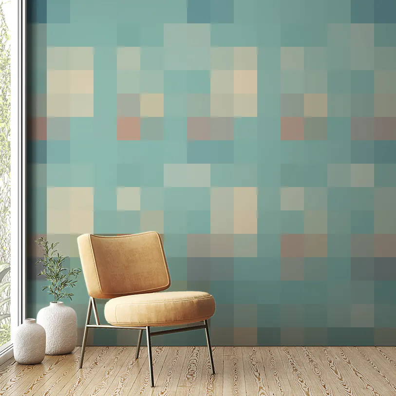 Vintage Tiles Blue Color Wallpaper for Walls