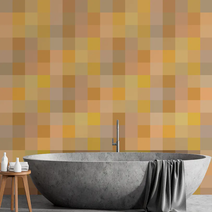 70s Cube Geo Brown Wallpaper for Walls
