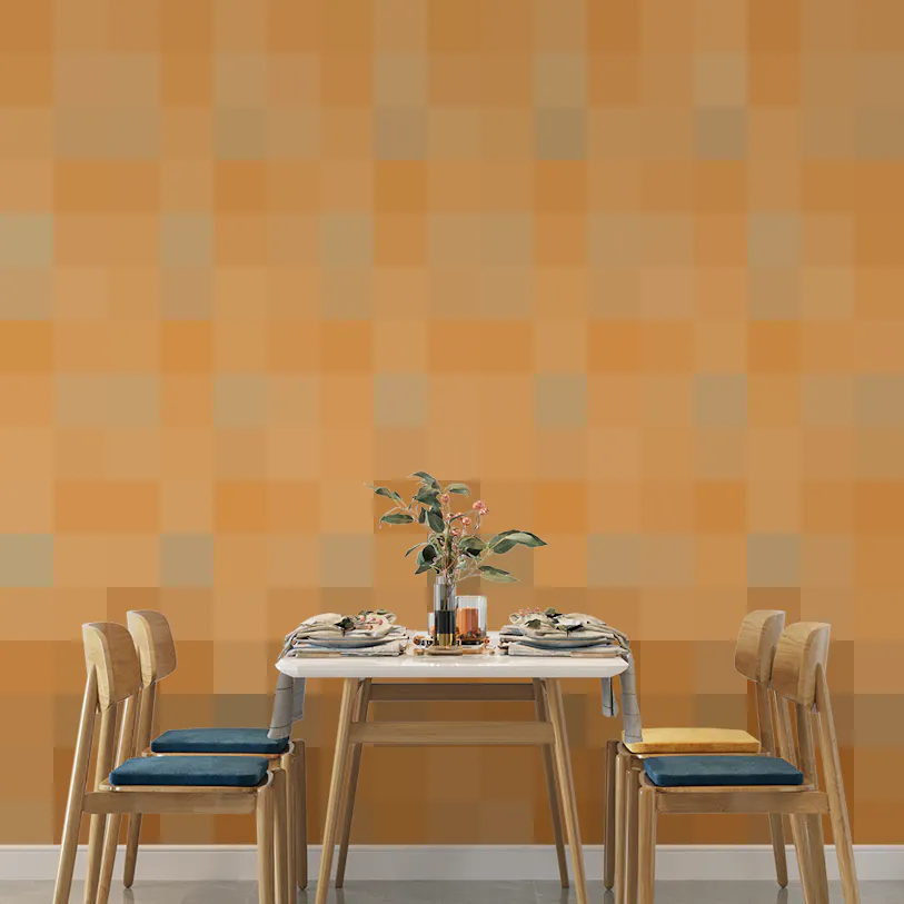 70s Curve Orange Lines Brown Dots Wallpaper for Walls