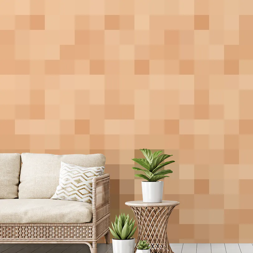 Modern Floral Vines Orange Peach Wallpaper for Walls