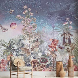 Mystic Garden Lunar Solar Flower Tapestry Mural