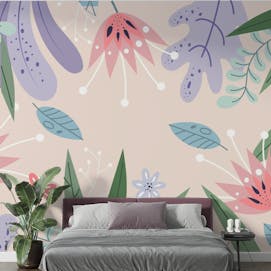 Abstract Leaves Floral Peel and Stick Wallpapers Mural